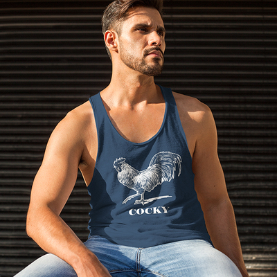 Cocky, navy blue tank top