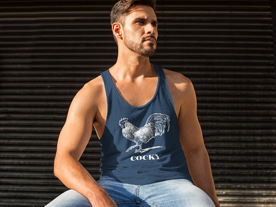 Cocky, Navy Blue Tank Top