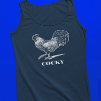 Cocky, Navy Blue Tank Top - Thumbnail 1