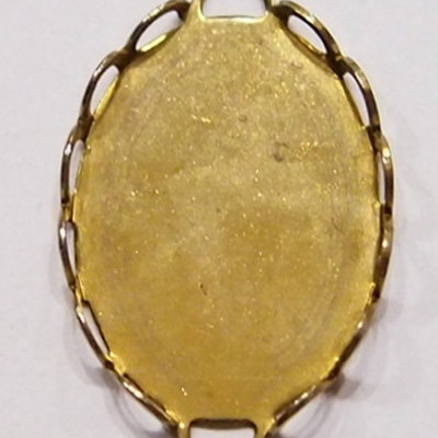 6 of 18x13 mm vintage brass plated opened loop design pendant setting