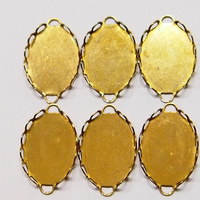 6 of 18x13 mm Vintage Brass Plated Opened Loop Design Pendant Setting - Thumbnail 1