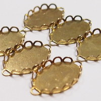6 of 18x13 mm Vintage Brass Plated Opened Loop Design Pendant Setting - Thumbnail 2