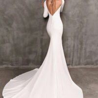 Elegant A Line long sleeve backless prom dress,long evening dress - Thumbnail 1