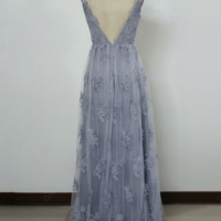 A LIne Spaghetti Straps Long Prom Dresses,Sexy Evening Dress - Thumbnail 1