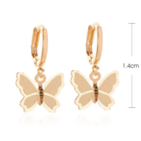 FROSTED BUTTERFLIES EARRINGS ( SILVER + GOLDEN - 2 PAIRS ) - Thumbnail 3