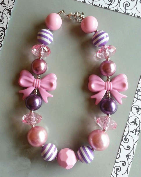 Chunky Necklaces-Pink/lavender
