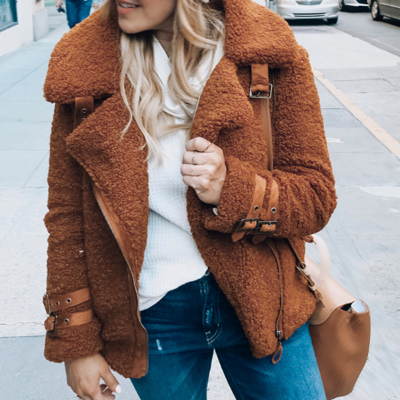 Soft winter faux fur warm jacket coat - Thumbnail 5