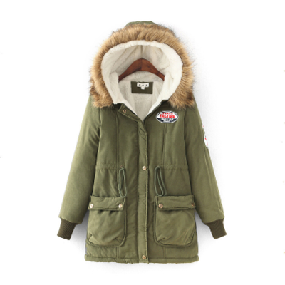 Faux fur hooded winter coat parkas