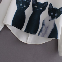 Cats Printed Long Sleeve Top - Thumbnail 3