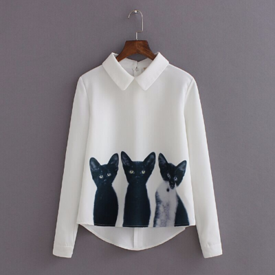 Cats printed long sleeve top