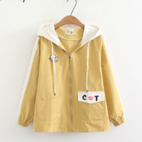 Kawaii Cat Embroidery Jackets - Thumbnail 1