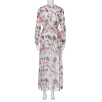 Elegant V Neck Printed Summer Maxi Dress - Thumbnail 3