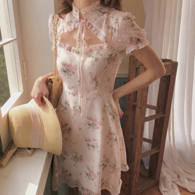 Lolita sweet style chiffon dress - Thumbnail 4