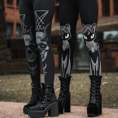 Black skull leggings - Thumbnail 3
