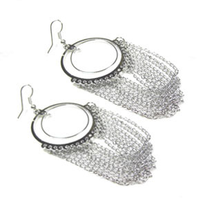 "Connected" Round Chained Earrings