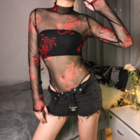 Sexy Mesh Transparent Bodysuit - Thumbnail 3