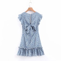 Design V-neck Sexy Halter Bow Dress - Thumbnail 2