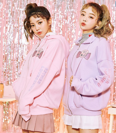 Harajuku new bunny cardigan zipper hooded jacket