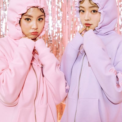 Harajuku new bunny cardigan zipper hooded jacket