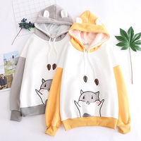 New cute hamster paw embroidered hoodie - Thumbnail 4