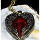 Vintage Bronze Heart Ruby Pendant Necklace-3