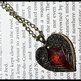 Vintage Bronze Heart Ruby Pendant Necklace-4