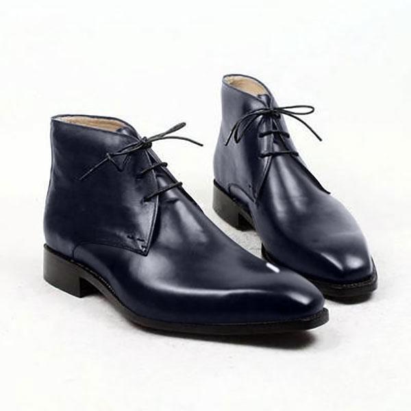 chinese dress ladies The Randor Navy Blue Crocodile Leather Side-Zip Dress Ankle Men Boot [EU-40 & US-8]