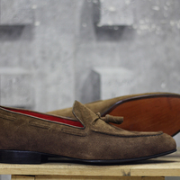 New Handmade Brown Suede Tussles Loafers Shoes For Men's - Thumbnail 2