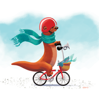 Otter Goes to Market Print - Thumbnail 3