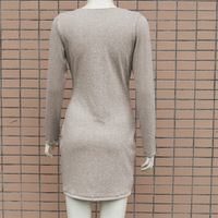 Sexy Package Hip Long-Sleeved Dress - Thumbnail 3