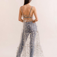 Sparkly Star Spaghetti Straps Fashion Women's Dress - Thumbnail 3