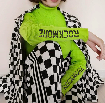 ROCK MORE Turtleneck Neon Top