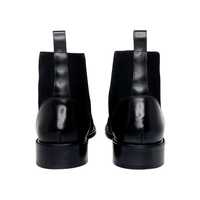 Handmade Black Cap Toe Ankle Boots Men's Leather Suede Boots - Thumbnail 2