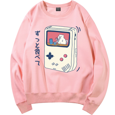 Harajuku game machine round neck sweater - Thumbnail 3