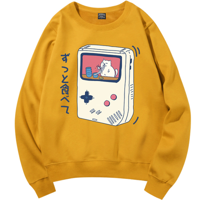 Harajuku game machine round neck sweater