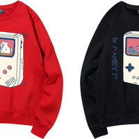 Harajuku game machine round neck sweater - Thumbnail 4
