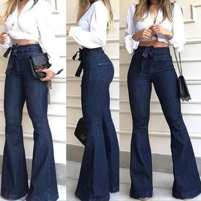 Dark denim bell bottoms-tde - Thumbnail 4