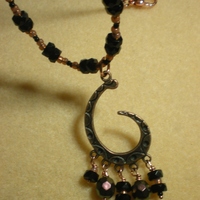 Copper and black Moon Swirl Necklace - Thumbnail 2