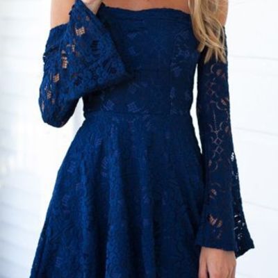 Sexy backless lace mini prom dress,cute dress - Thumbnail 5