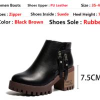 Winter Black Side Zip Ankle Boots - Thumbnail 3