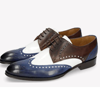 Men's Handmade Multi Color Wing Tip Brogue Leather Lace Up Shoes - Thumbnail 1