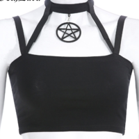 Black Aesthetic Gothic Crop Top - Thumbnail 3