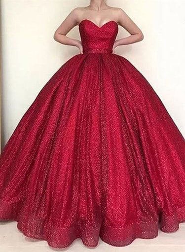Sparkly Burgundy Long Prom Dresses for Women NH008