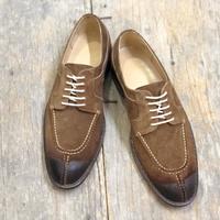 Handmade Tone Brown Split Toe Suede Lace Up Shoes For Men's - Thumbnail 1