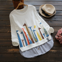 Cute Giraffe Cartoon Hoodie - Thumbnail 1