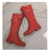Harajuku PU Leather Lace up Platform Boots - Thumbnail 1