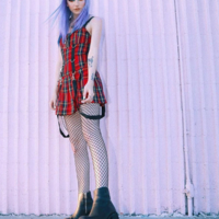 Red Plaid Mini Dress - Thumbnail 1