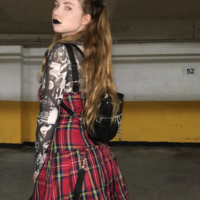 Red Plaid Mini Dress - Thumbnail 3