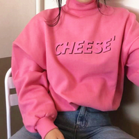 High Collar Cheese Print Sweatshirt - Thumbnail 2