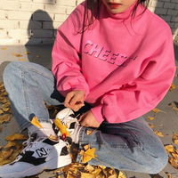 High Collar Cheese Print Sweatshirt - Thumbnail 3